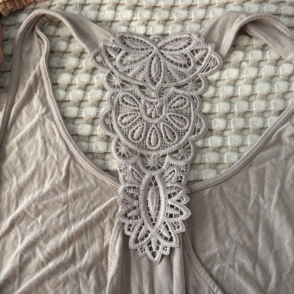 Aerie Tan romper or coverup drawstring waist and pockets - Picture 4 of 5